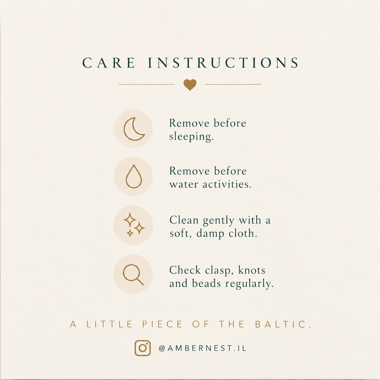 Amber Nest care instructions